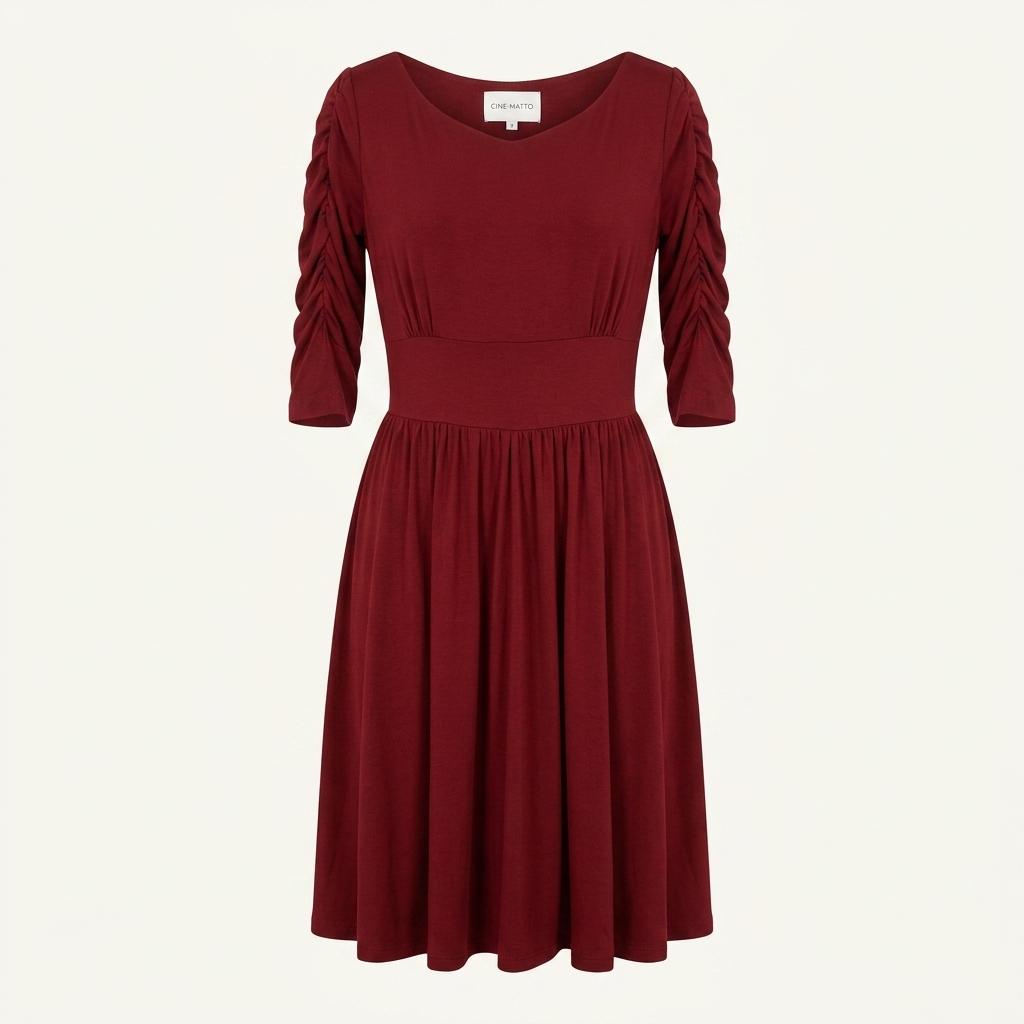 CINEMATIQ shirring sleeve onepiece 1