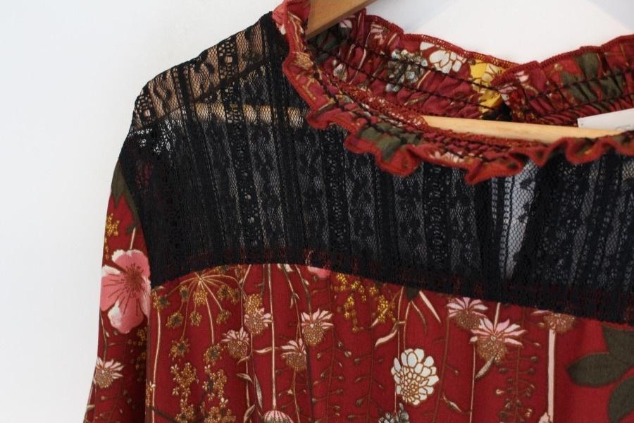 CECIL McBEE 세실맥비 Black flower see through lace 10