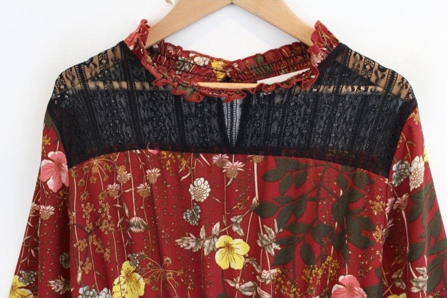 CECIL McBEE 세실맥비 Black flower see through lace 4