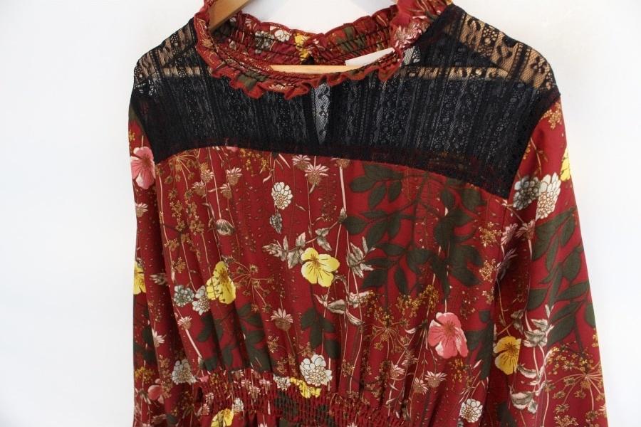 CECIL McBEE 세실맥비 Black flower see through lace 11