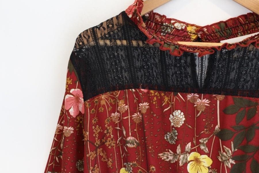 CECIL McBEE 세실맥비 Black flower see through lace 3