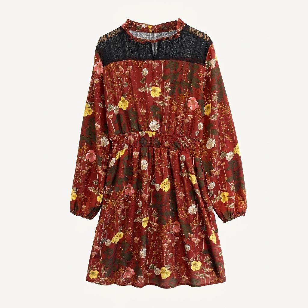 CECIL McBEE 세실맥비 Black flower see through lace 1