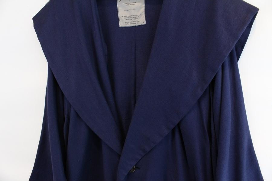 Yohji Yamamoto 요지야마모토 린넨100%인디고 아방가르드 카라 스트링자켓 5