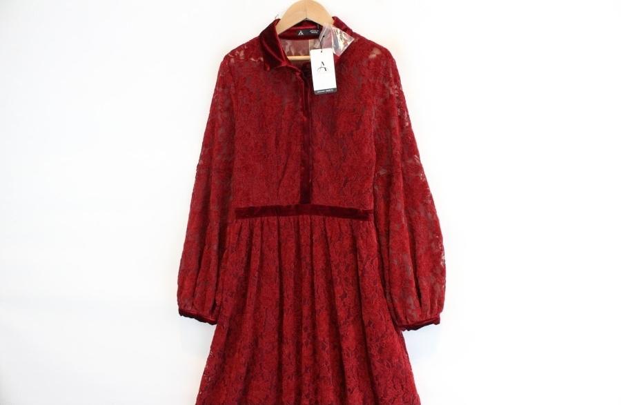 ANEWSTA by Shein velvet flower lace see through 2