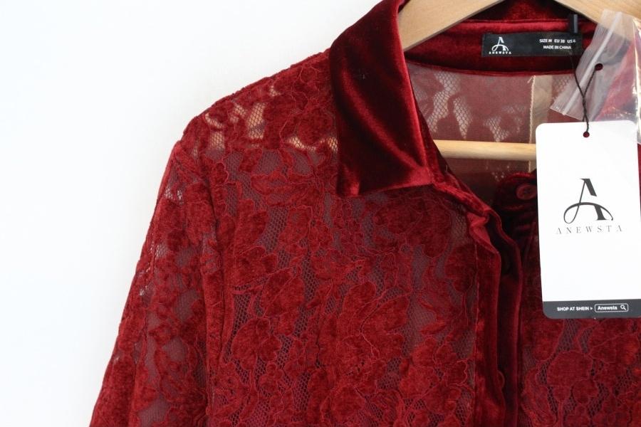 ANEWSTA by Shein velvet flower lace see through 3