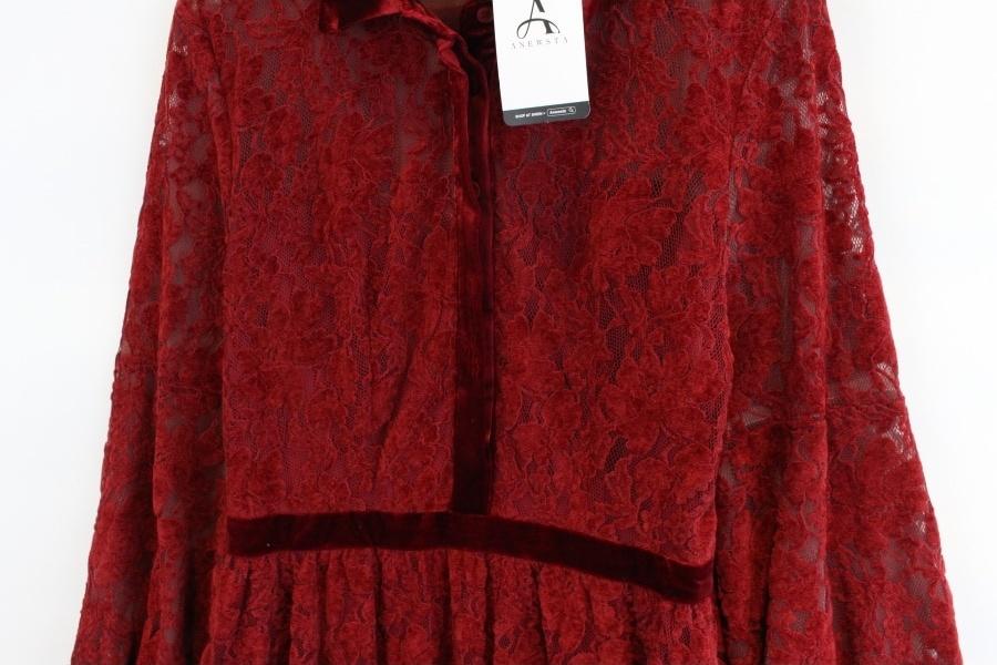 ANEWSTA by Shein velvet flower lace see through 5