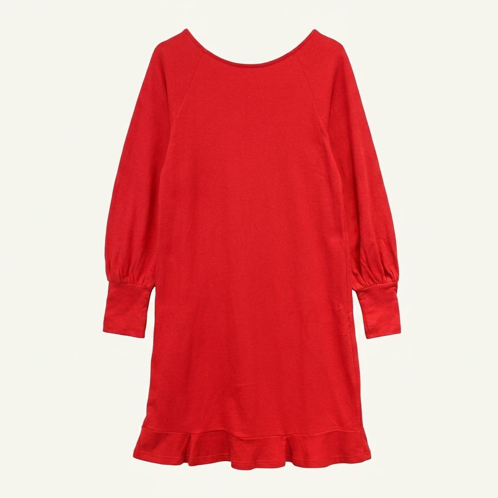 [YUKICHI] 유키치 cotton100% red long onepiece 1