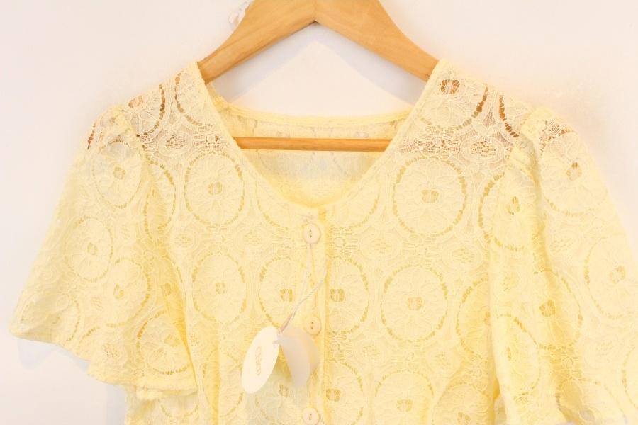 Chico cotton nylon lemon lace button onepiece 4