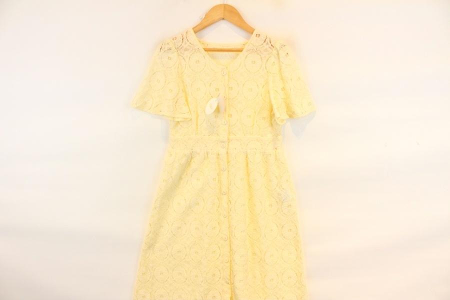 Chico cotton nylon lemon lace button onepiece 2