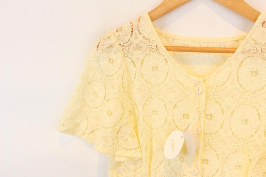 Chico cotton nylon lemon lace button onepiece 3