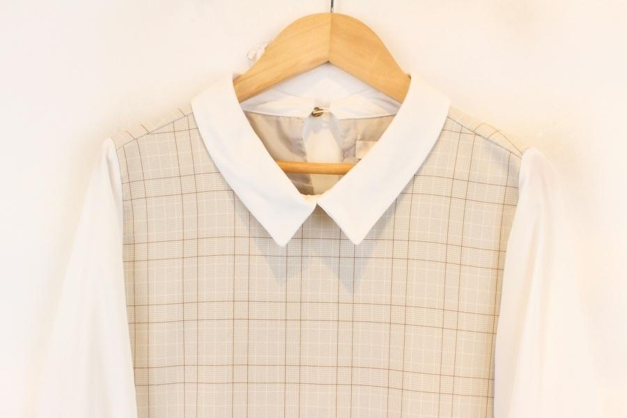 Emoexcite check pattern blouse 3