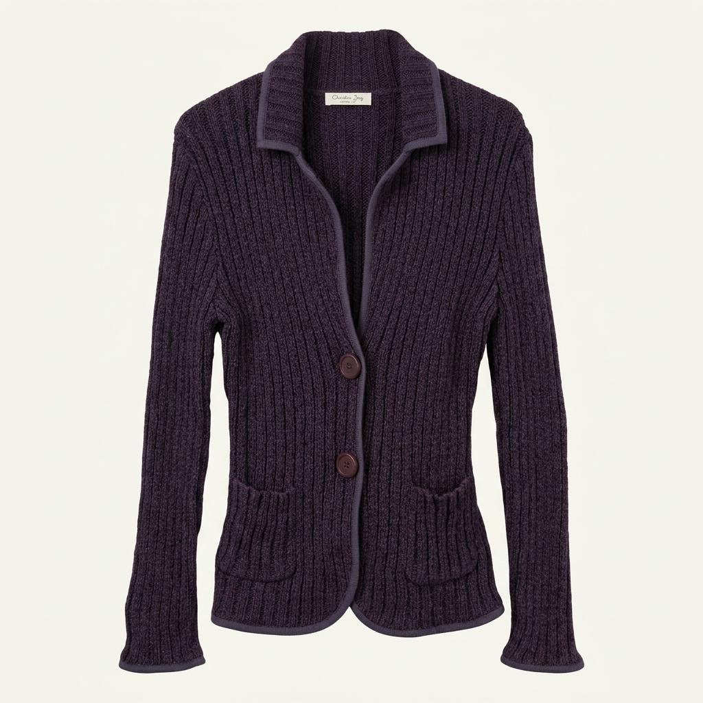Christian Berg cotton poly purple cardigan MADE 1