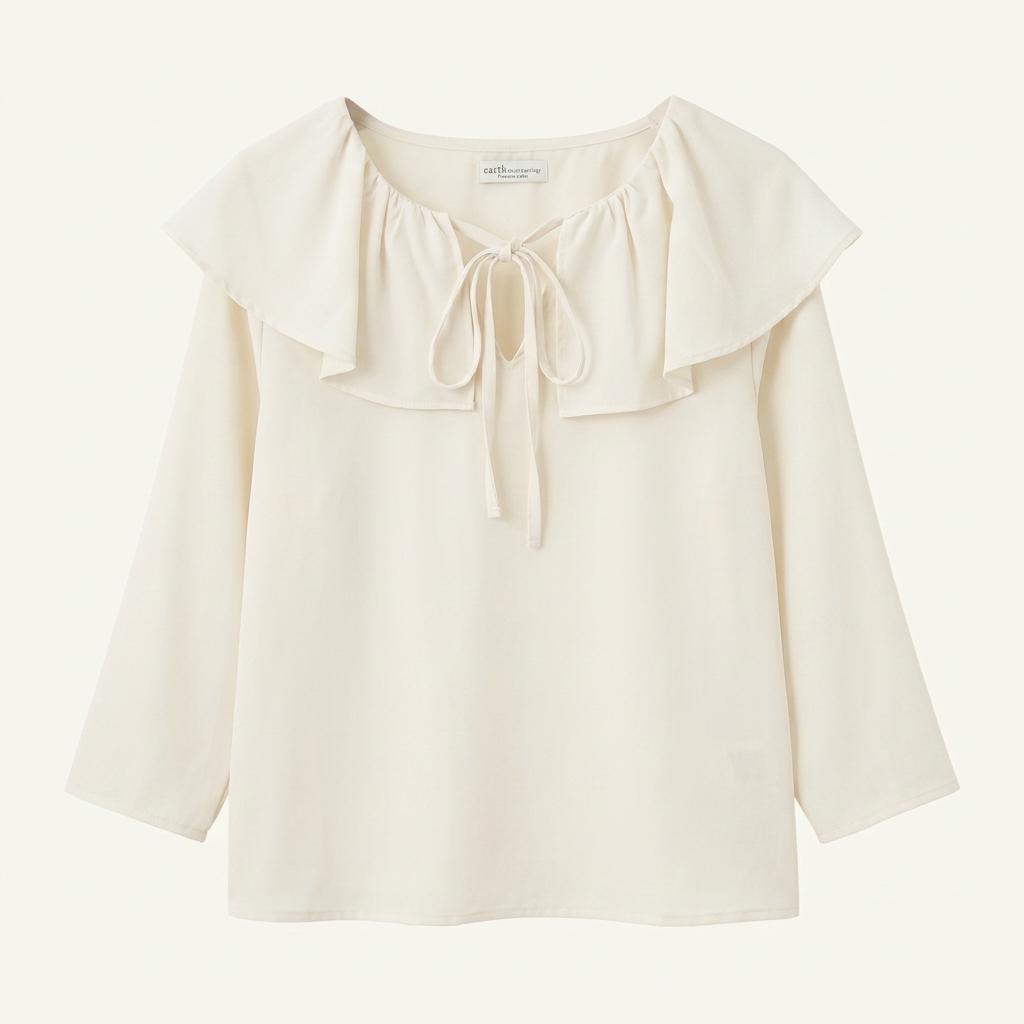 EARTH MUSIC&ECOLOGY off white blouse 1