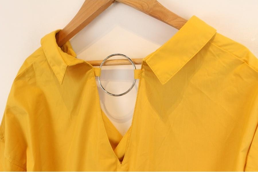 CECIL McBEE 세실맥비 cotton poly Yellow blouse 10