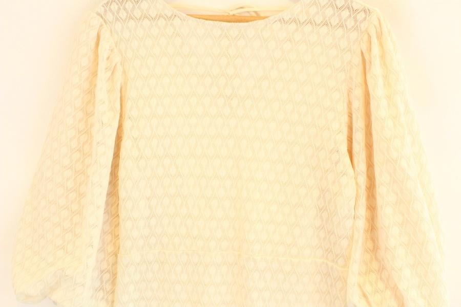 TYCHEZ VINTAGE lace pattern balloon sleeve 3