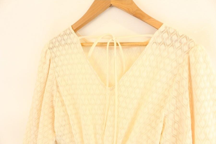TYCHEZ VINTAGE lace pattern balloon sleeve 6