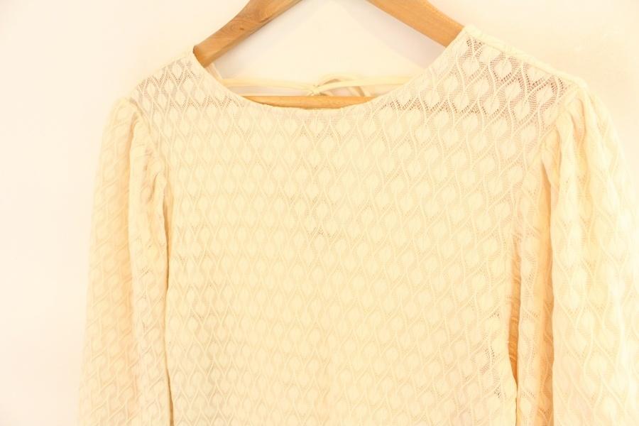 TYCHEZ VINTAGE lace pattern balloon sleeve 5
