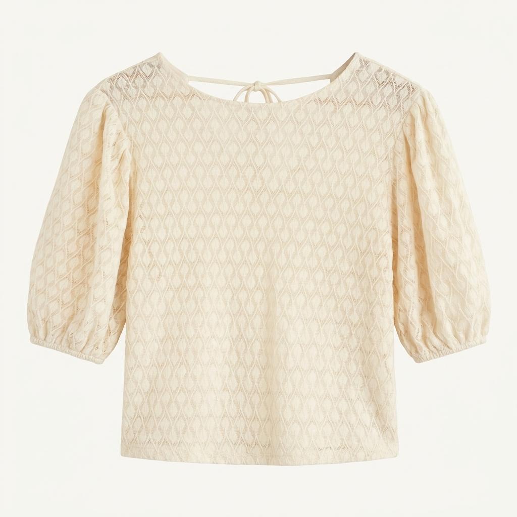 TYCHEZ VINTAGE lace pattern balloon sleeve 1