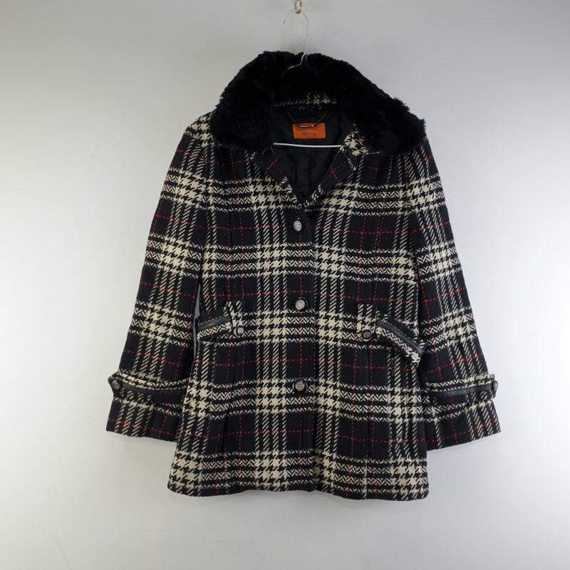 올포유 여90 블랙 체크 모직 자켓 L1839 2