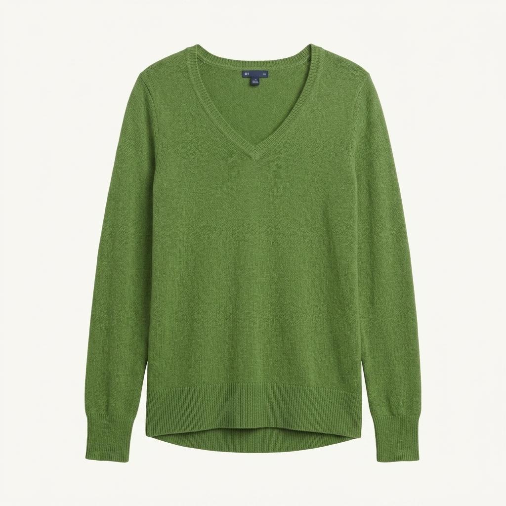 GAP 여성90 그린 브이넥 무지 니트 M0753 1
