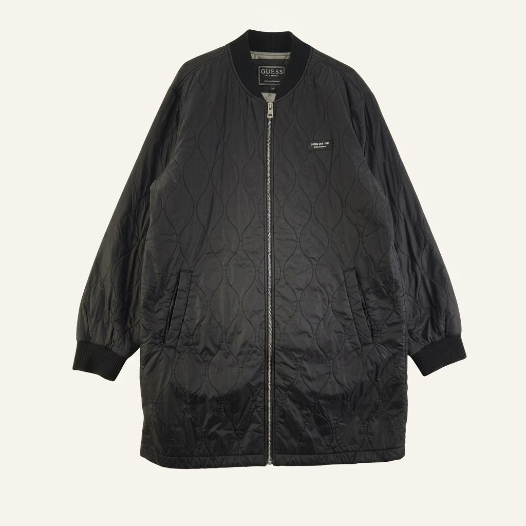 GUESS 남성XL 블랙 퀼팅 롱자켓 M1070 1
