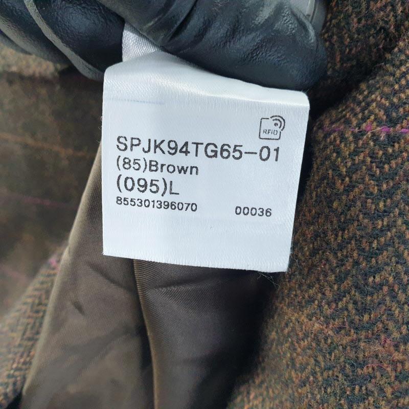 스파오 여성95 브라운 체크 모직 자켓 M1078 7