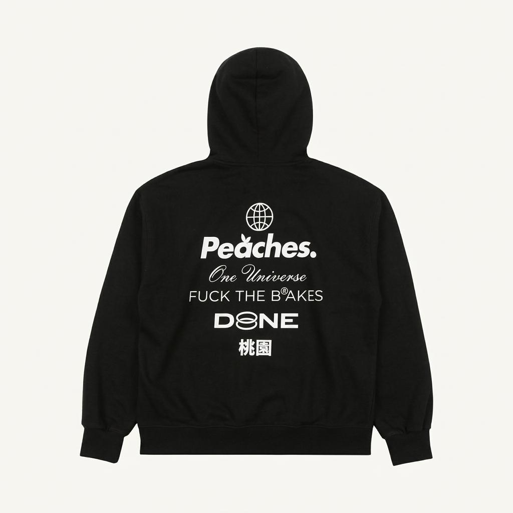 피치스 Peaches 스테이플 후드티 블랙 1