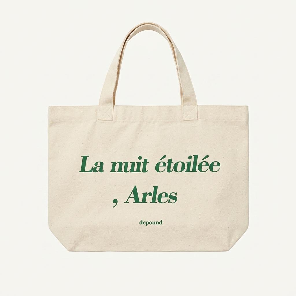 드파운드 Arles 레터링 에코백 베이지