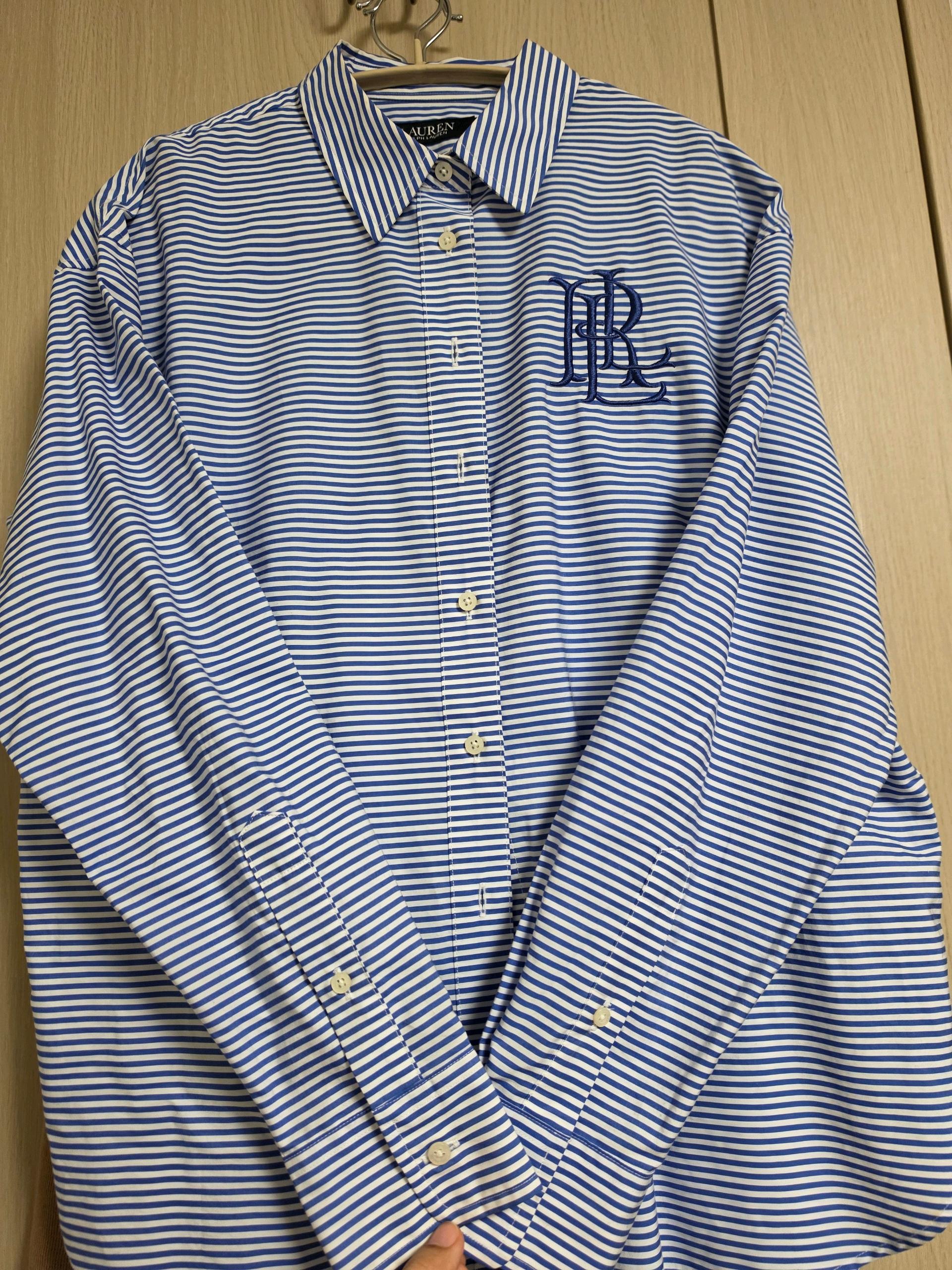 로렌 랄프로렌 블루 스트라이프 로고 셔츠 8