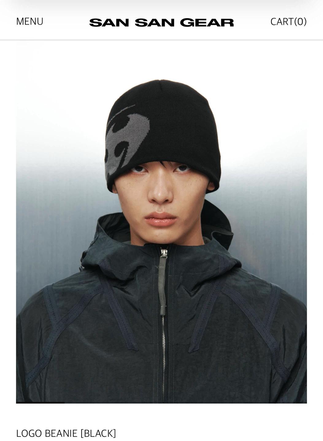 산산기어 로고 비니 블랙  2