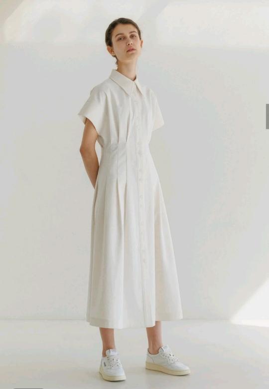 르누이 shirt dress 아이보리색상 원피스/ 55 5