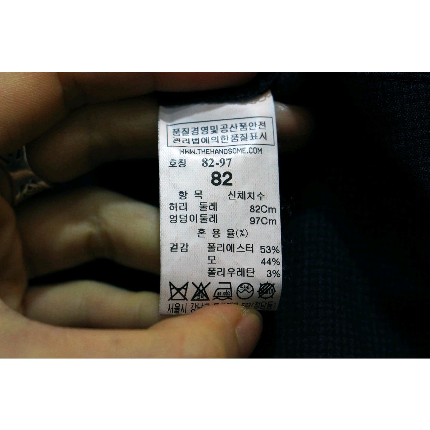 32인치 한섬 타임 체크패턴 팬츠 네이비 4