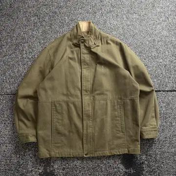 90s YSL 입생로랑 아카이브 카키 코튼 블루종 자켓 3353 3