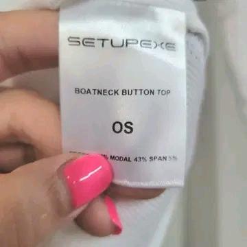 SETUP-EXE Boatneck Button Top 화이트 탑 (OS) 5