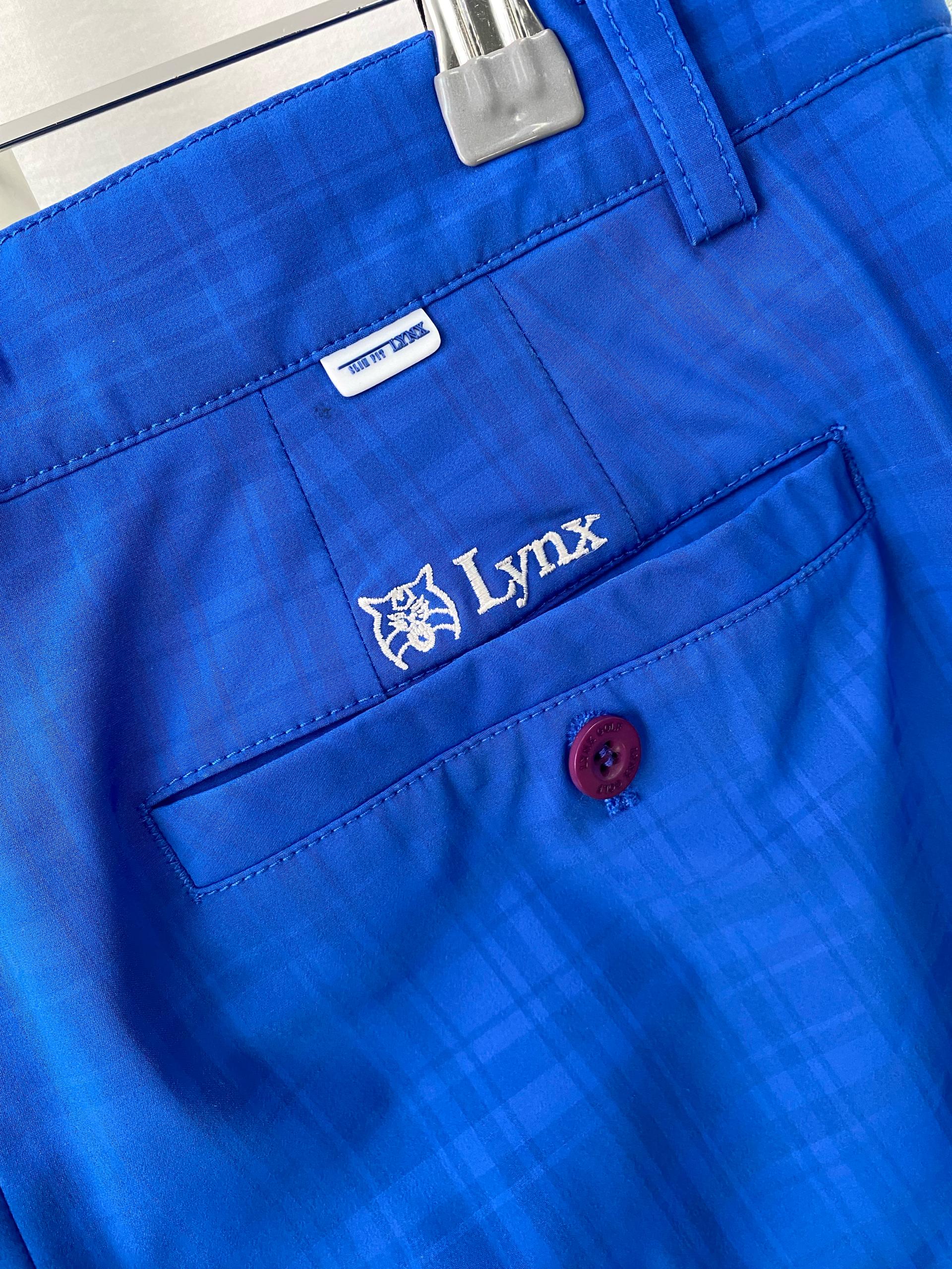 링스 LYNX 블루 체크 슬랙스 골프 바지 6