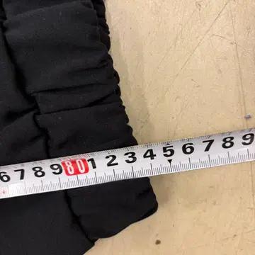 블랙 사이드 라인 트임 폴리 롱스커트 5