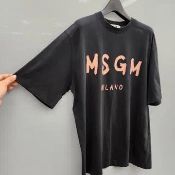 MSGM 밀라노 로고 브러시드 티셔츠 4