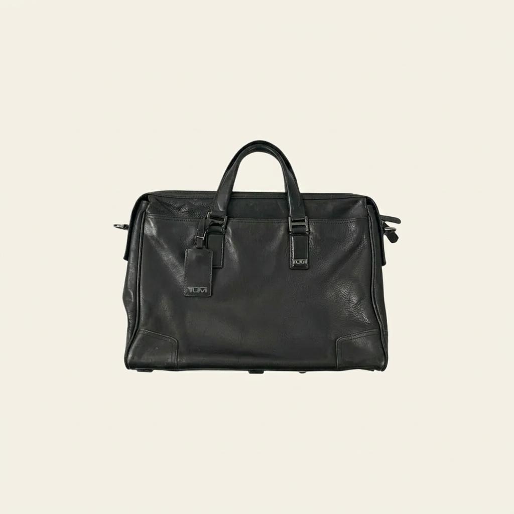 TUMI 투미 블랙 레더 브리프케이스 (B318) 1