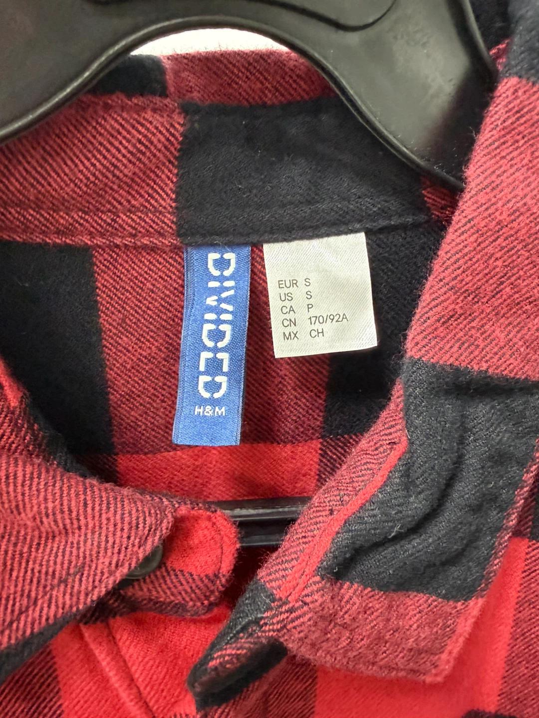 H&M 레드 투포켓 체크패턴 셔츠 (S) 3