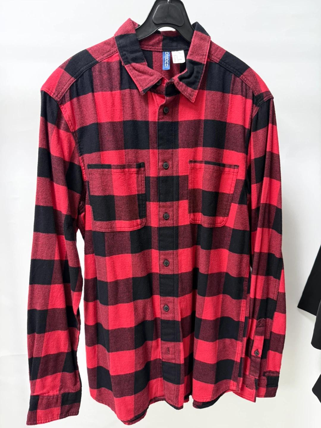 H&M 레드 투포켓 체크패턴 셔츠 (S) 2