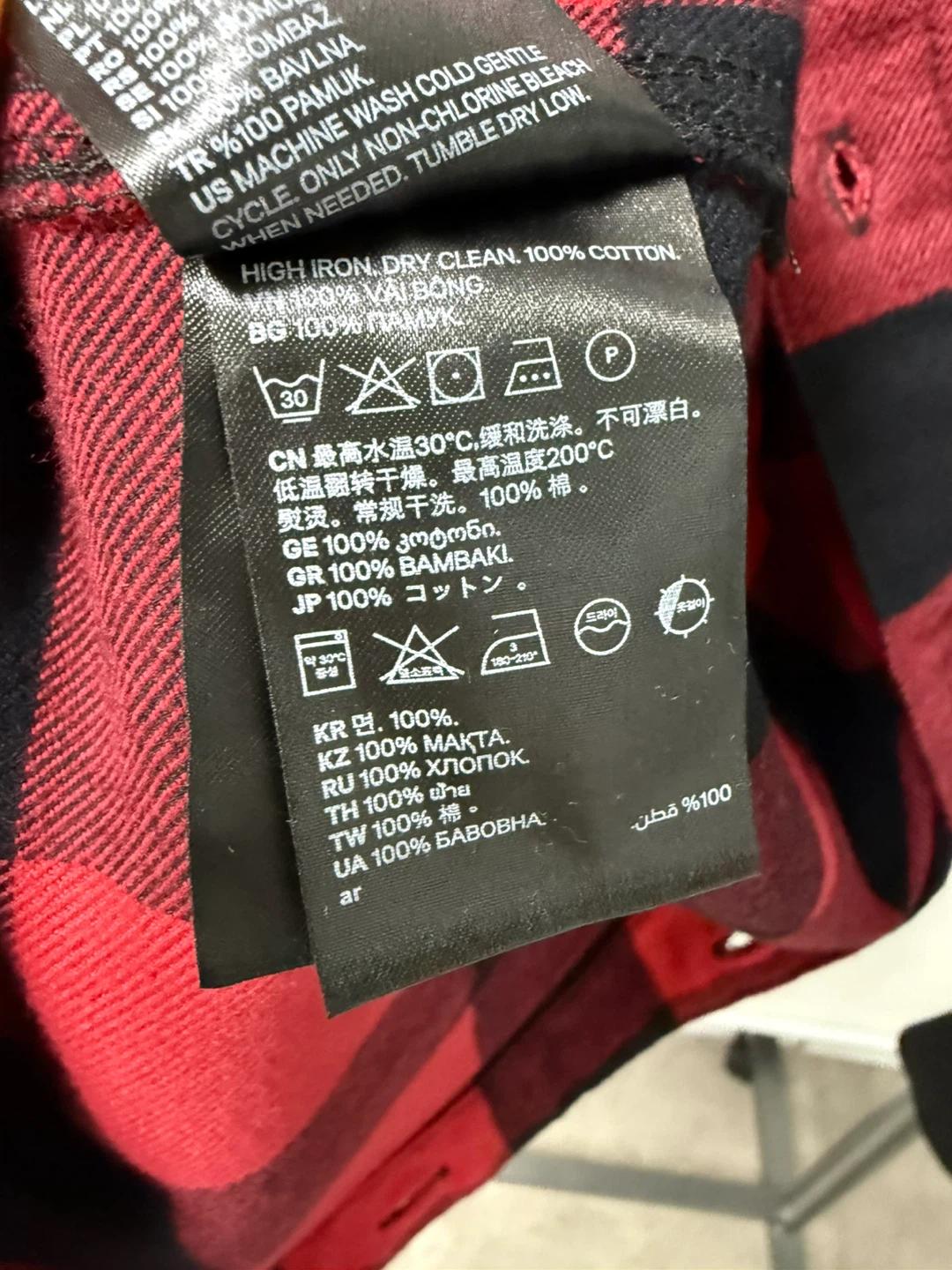 H&M 레드 투포켓 체크패턴 셔츠 (S) 6