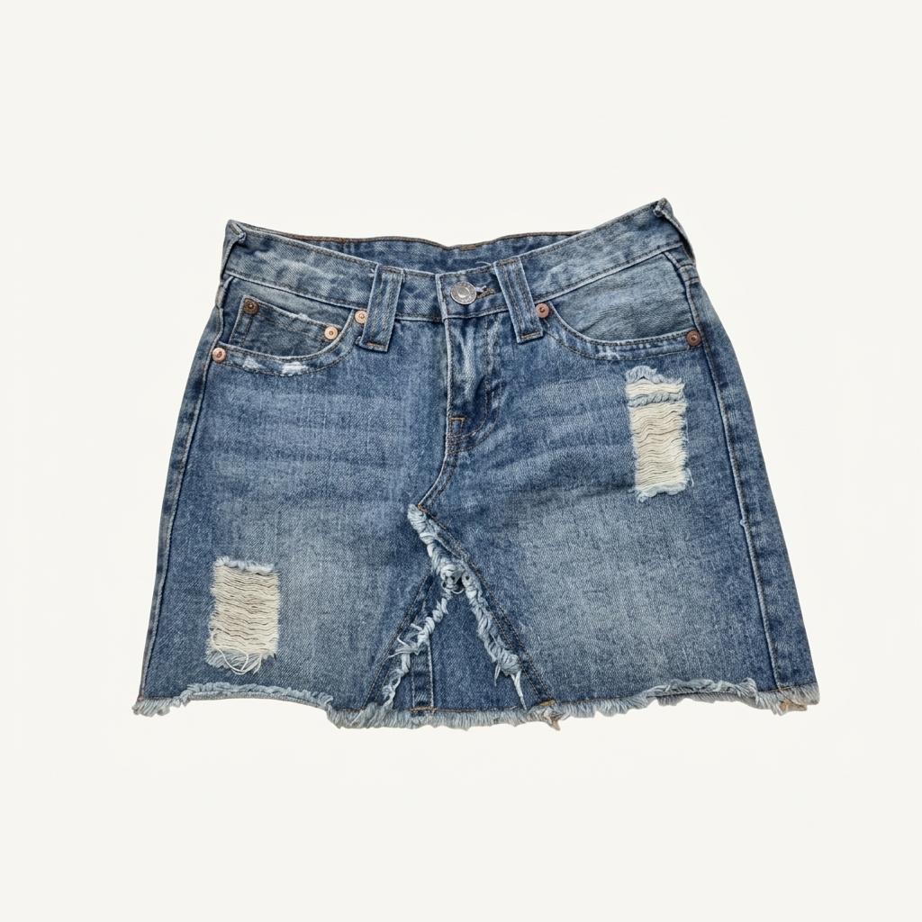 True Religion 트루릴리전 오리엔탈 자수 데님 미니 스커트 1