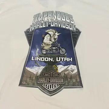 미국 빈티지 할리데이비슨 03로고 LINDON 반팔티 흰티셔츠 9