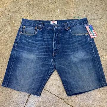 미국 빈티지 리바이스 501 워싱 진청바지 반바지 36size 3