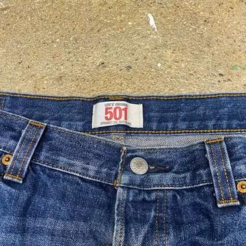 미국 빈티지 리바이스 501 워싱 진청바지 반바지 36size 5
