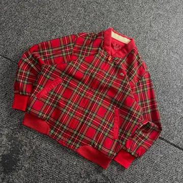 90s 라코스테 타탄 체크 블루종 양면 자켓 3395 2