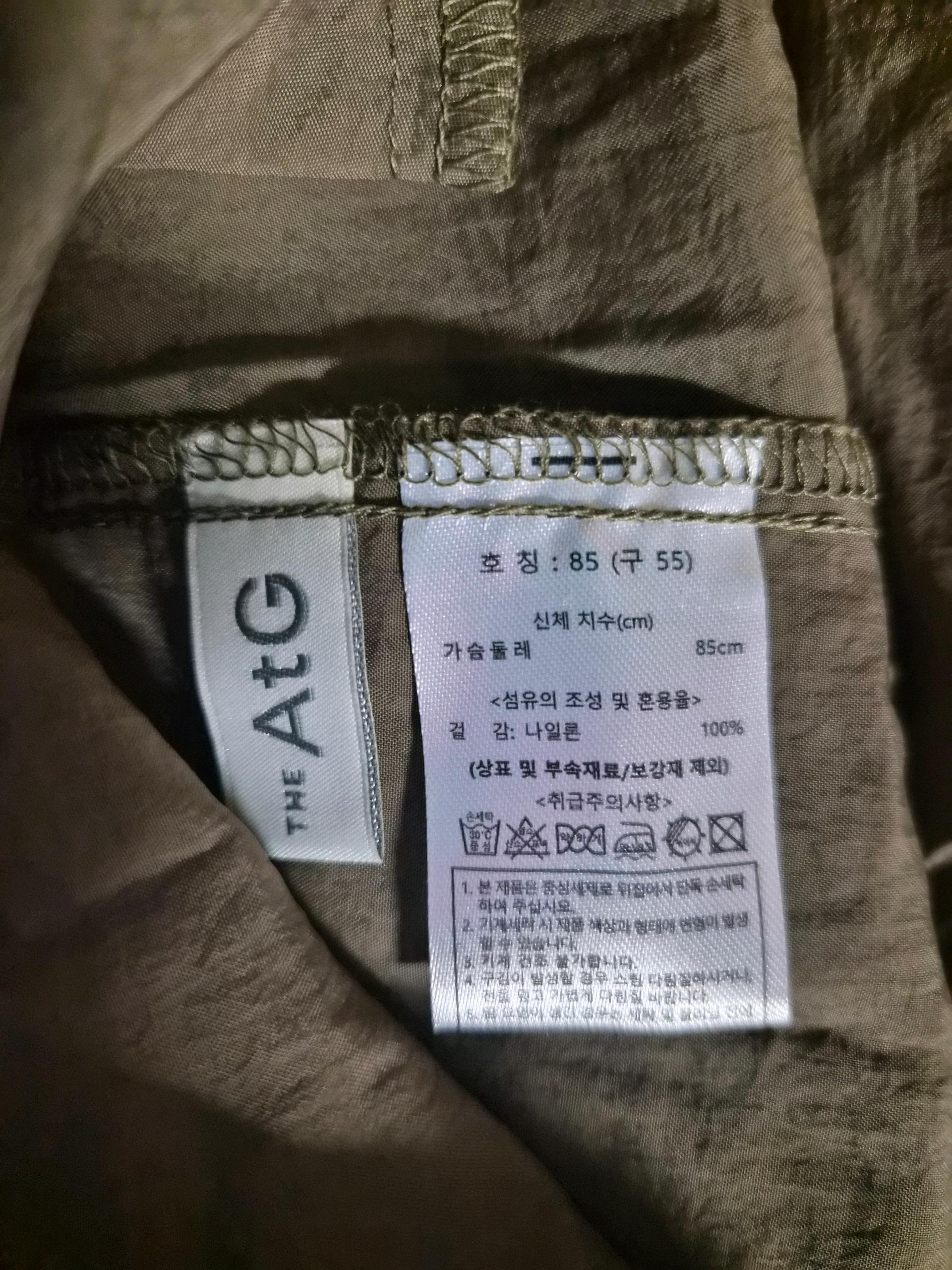 더엣지 나일론 셔츠형 롱 원피스 카키 4