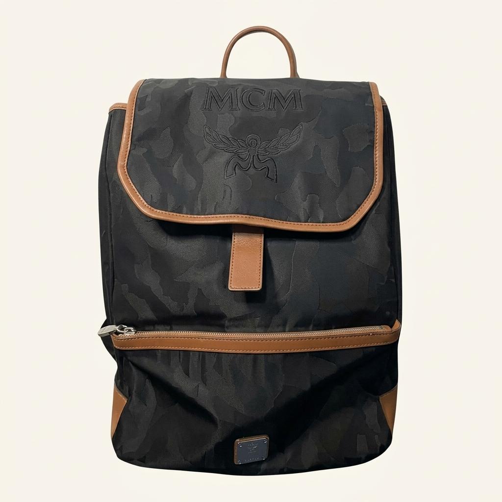 [FREE] MCM 빈티지 블랙 백팩 브라운 포인트 1