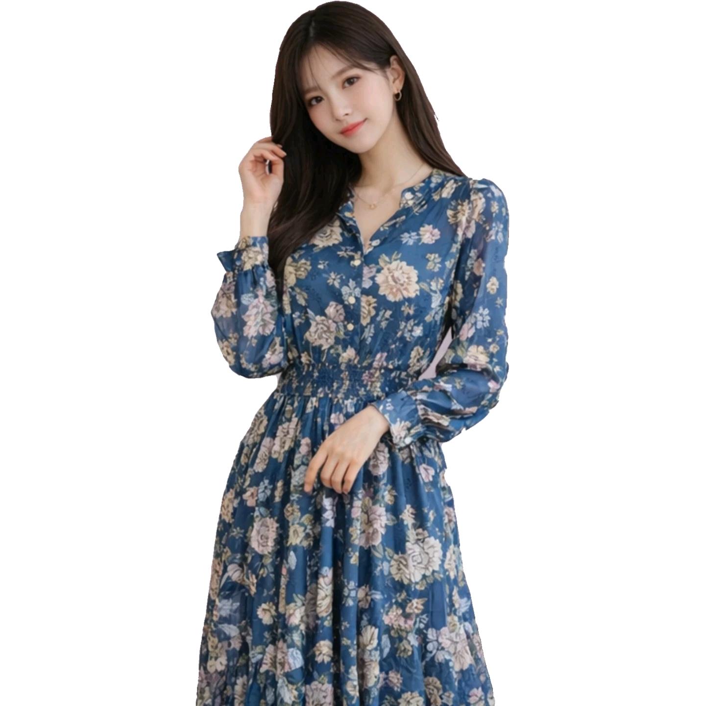 네이비 쉬폰 원피스 2