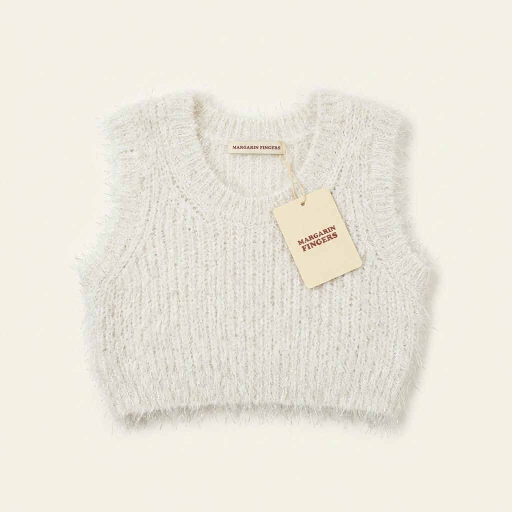 마가린핑거스 brush crop knit vest